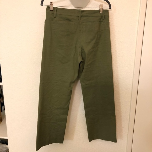 A.L.C. Linen teddy straight leg olive cropped pants size 4 - Picture 5 of 8